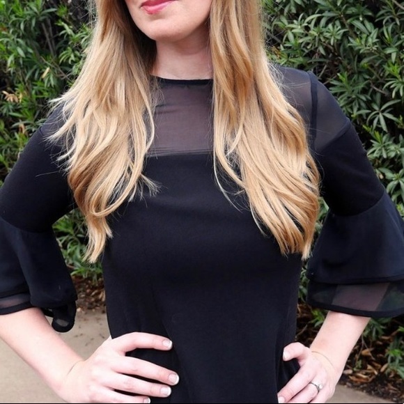 Aidan Mattox – Black Ruffle Sleeve Cocktail Dress — Interview, Pageant, etc. - Picture 2 of 6